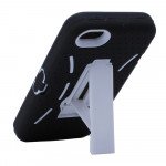 Wholesale iPhone 5 5S Armor Hybrid Case with Stand (Black-White)